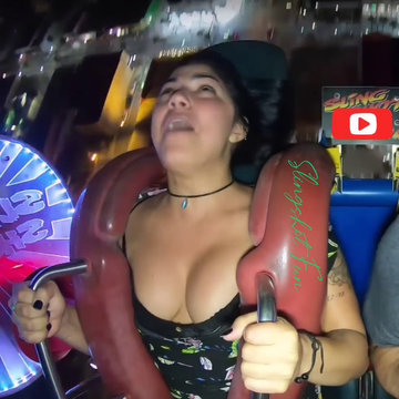 Girl Slingshot Ride Nip Out