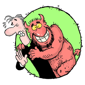 Father Pat and Mr. Scratch, the Mortal Frenemies