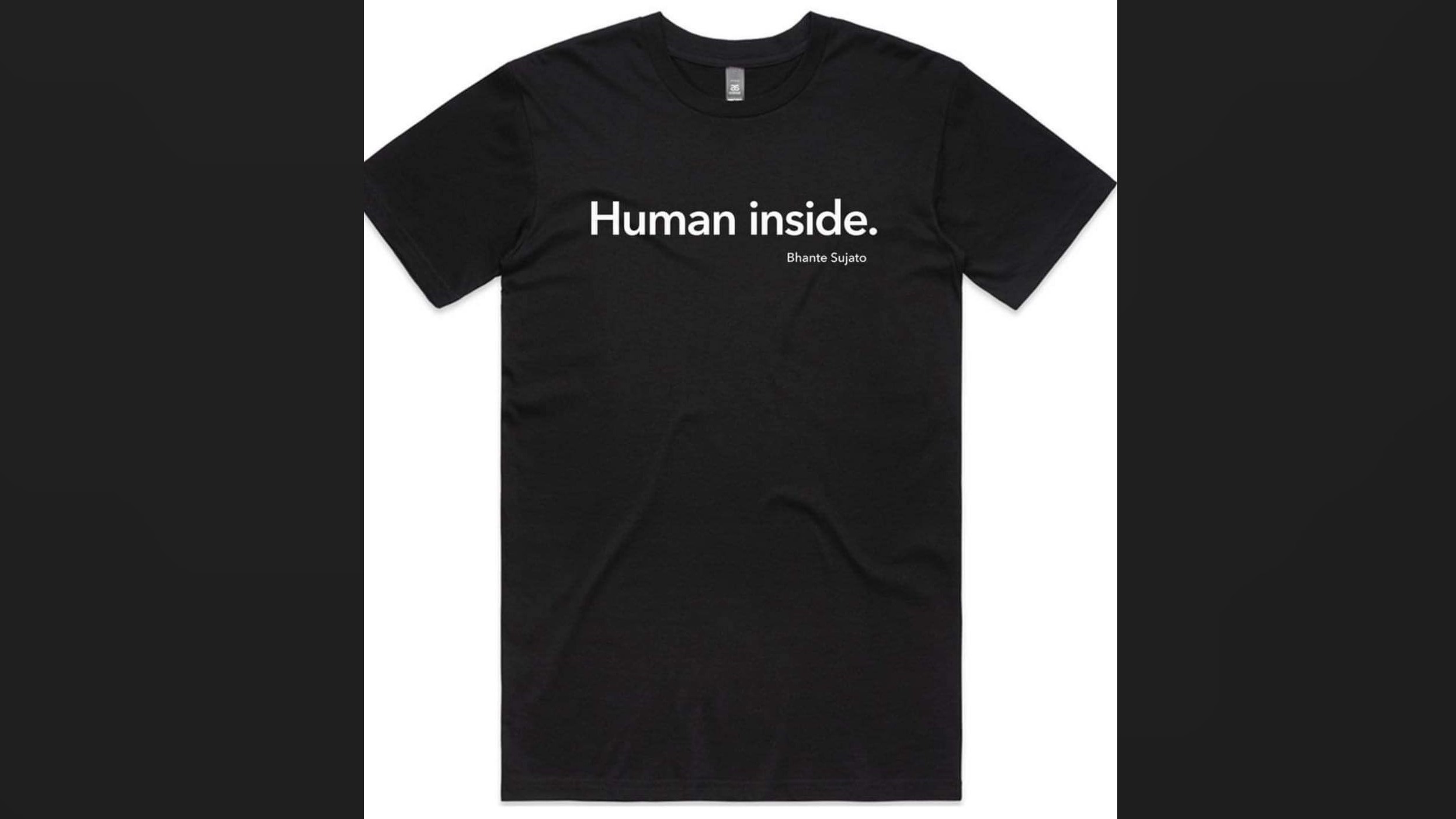 black tshirt saying human inside