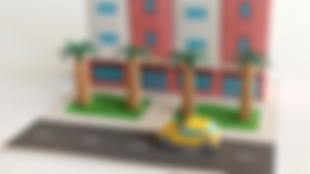 Diorama Apartment Building and a Car