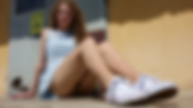 Pantyhose and foot tease on the loading dock