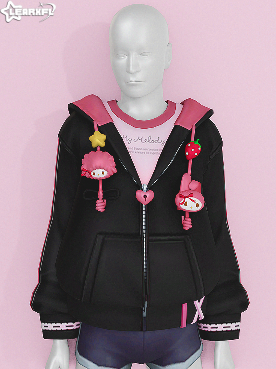 My Melody & Sweet Piano - Male Hoodie [16/18 Items] | Patreon
