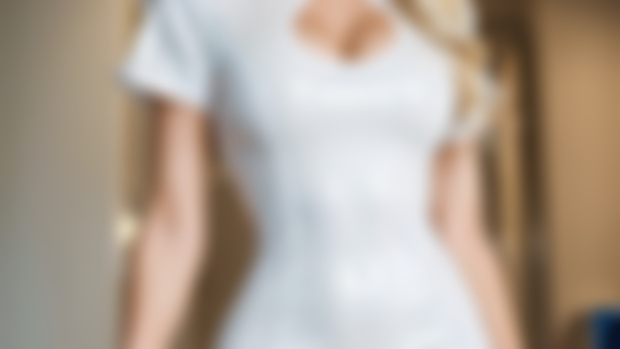 White pvc dress