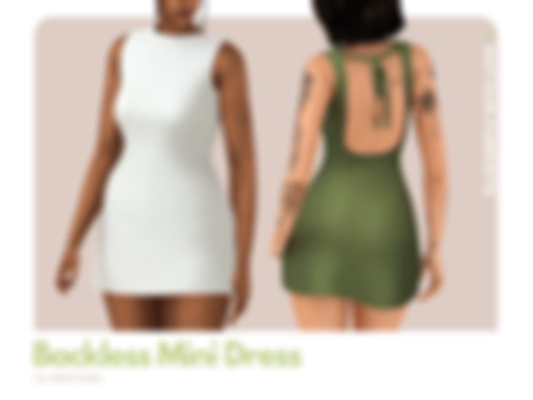 sims 4 backless dress Elliesimple - Backless Mini Dress (Early access)