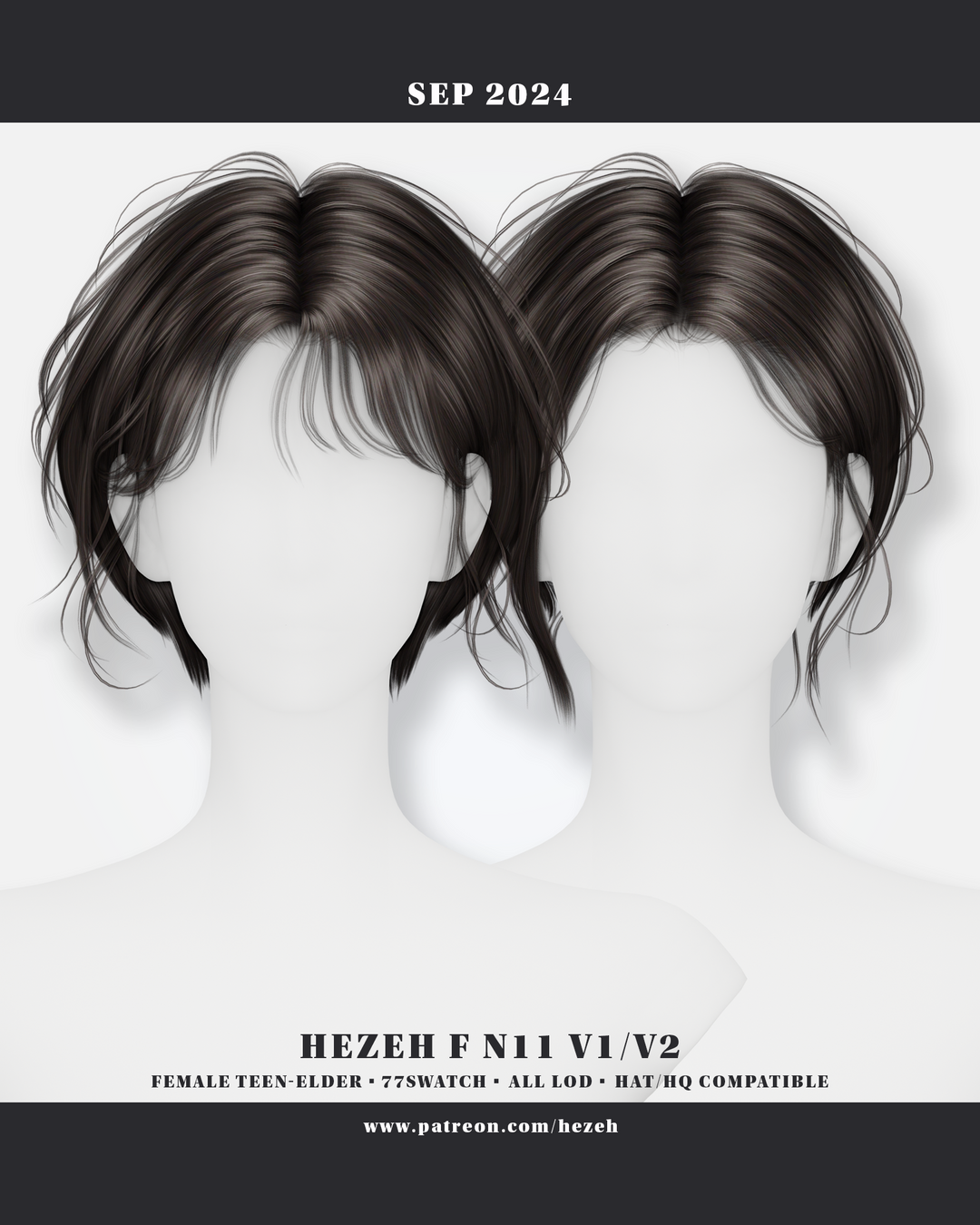 Hezeh]FHair_No.11 V1&V2 | Patreon