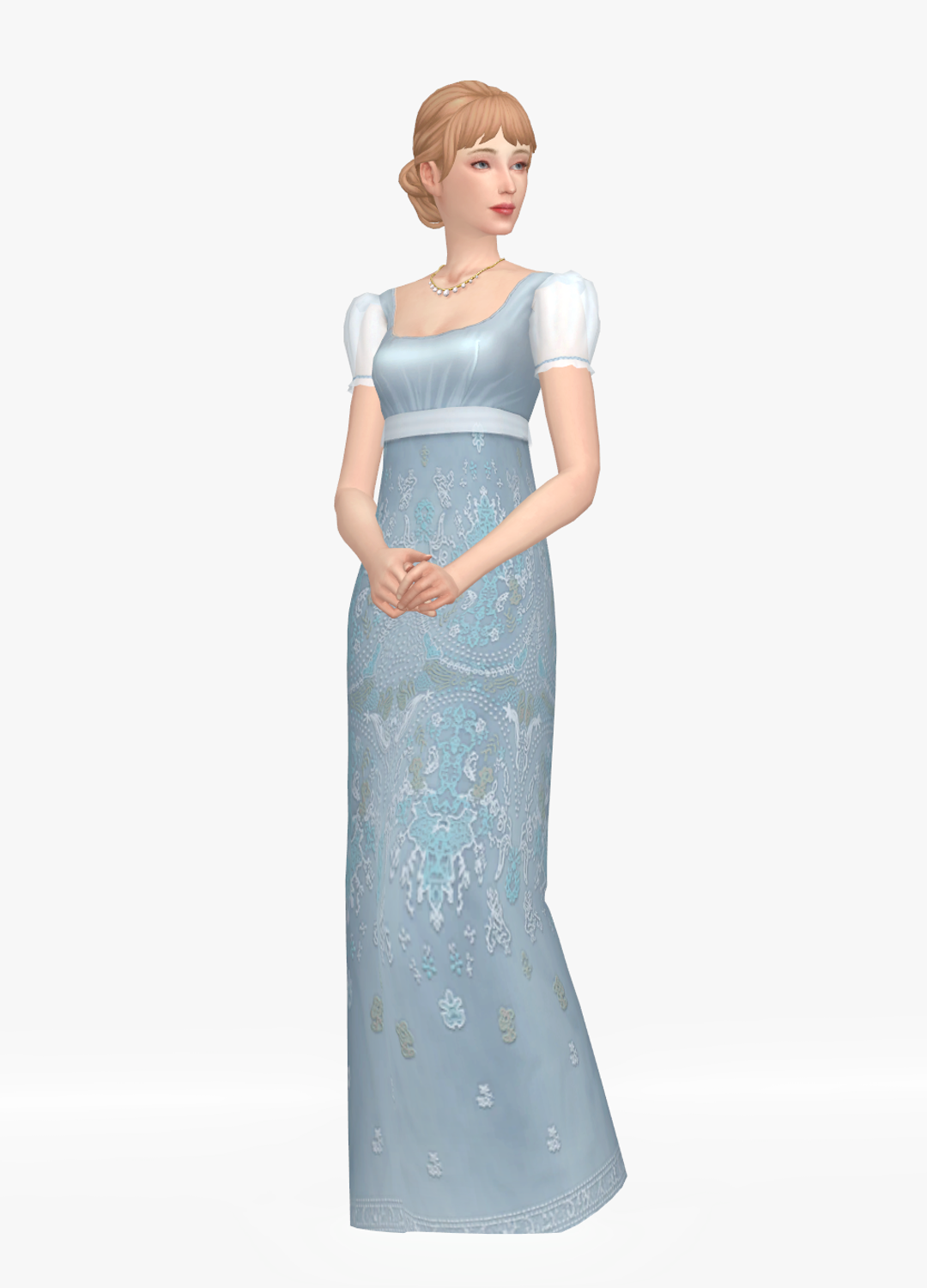 Lonelyboy] TS4 Bridgerton Penelope's Seafoam Green Dress | Patreon