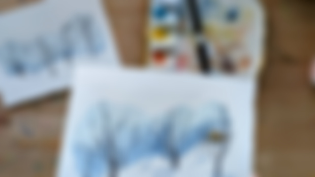 Winter wonderland in watercolor