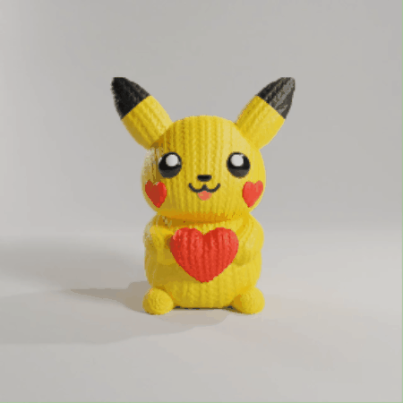 Pikachu valentine crochet - knitted - parts & 3mf