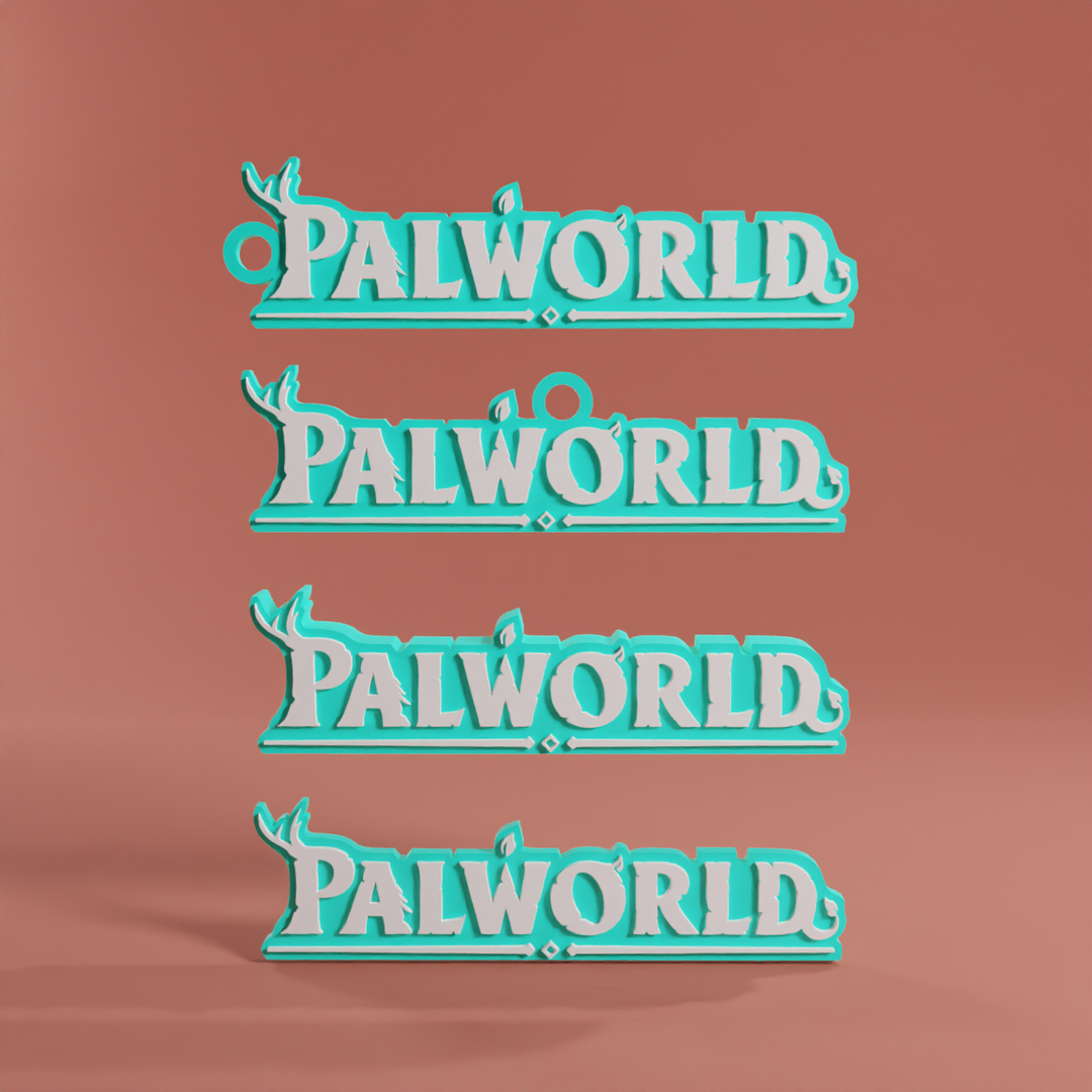 Palworld logo & keychain - STL & 3mf multicolor