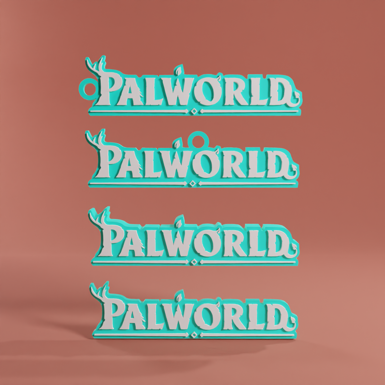 Palworld logo & keychain - STL & 3mf multicolor