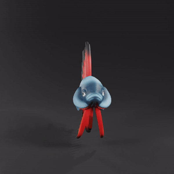 Betta Fish Crowntail - Ready For 3D Printing