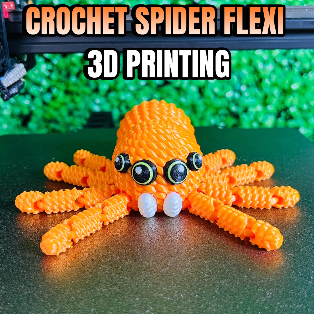 Crochet Spider Flexi - Articulated with Magnet - STL & 3mf Multicolor
