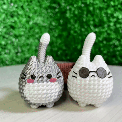 Cute Cat Knitted Crochet - STL & 3mf Multicolor