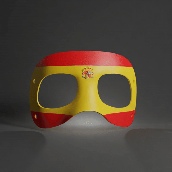 Mbappe Mask - Spain Version - STL & 3mf Multicolor