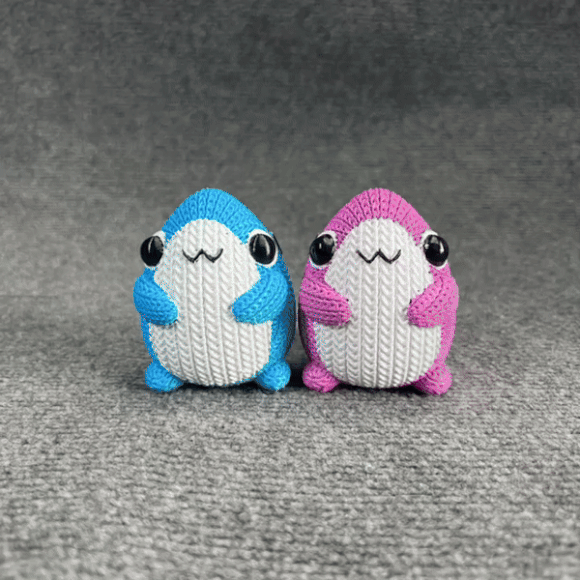 Cute Shark Knitted - Crochet - STL & 3mf Multicolor
