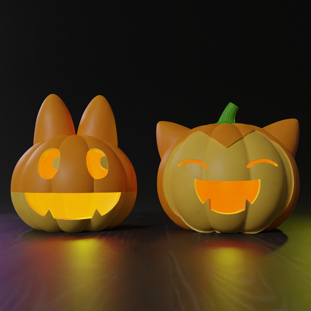 Halloween Pumpkin Snorlax and Munchlax - Pokemon Pumpkin