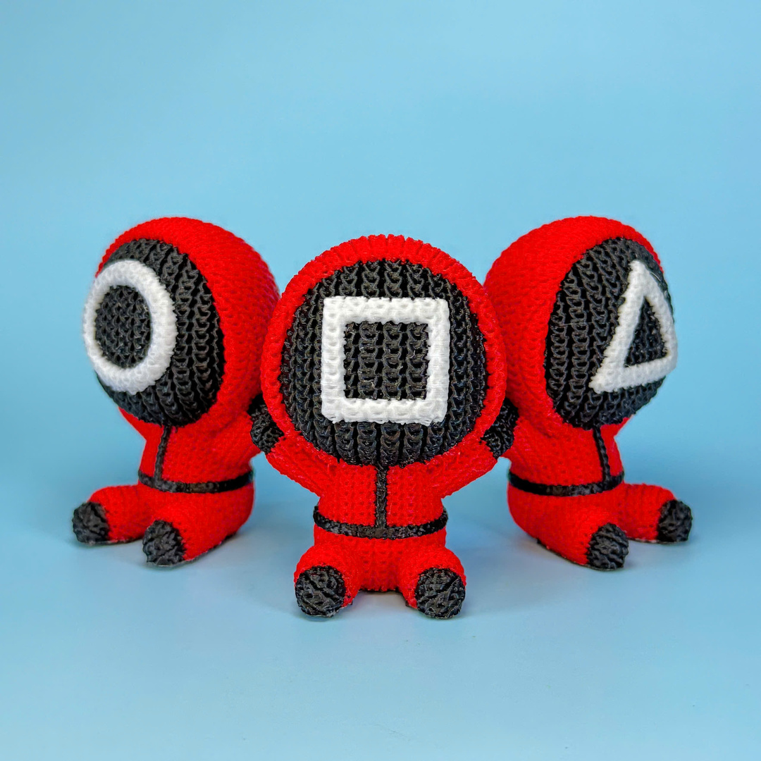 Squid Game Soldier Crochet - Knitted - Multicolor 3D Printing