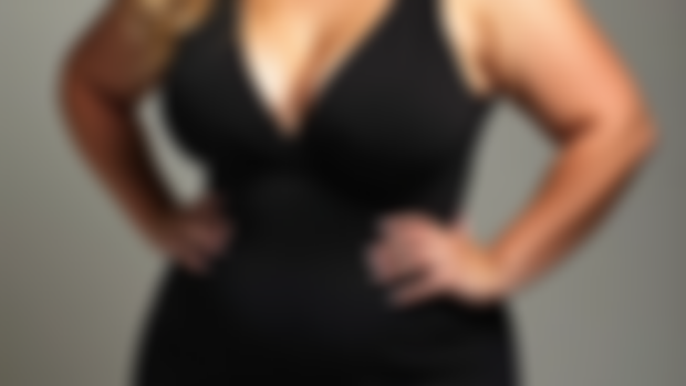 Beautiful woman model xl size blonde