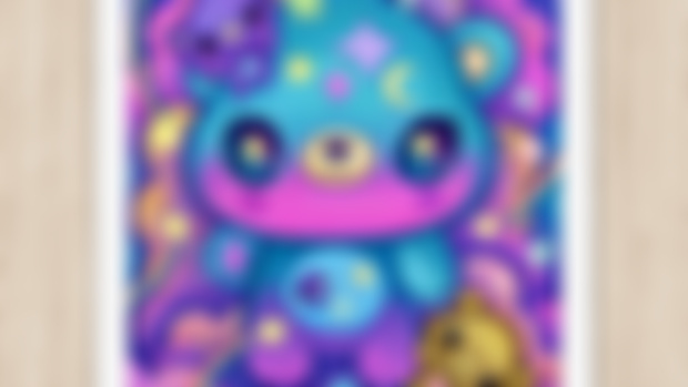 Galaxy Bear print and sticker