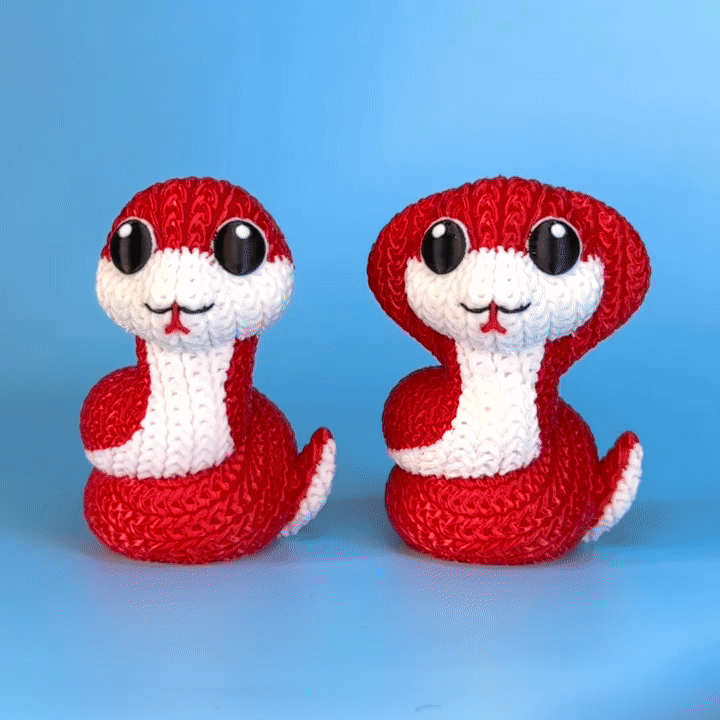 Cute Snake Crochet - Knitted - Multicolor 3D Printing
