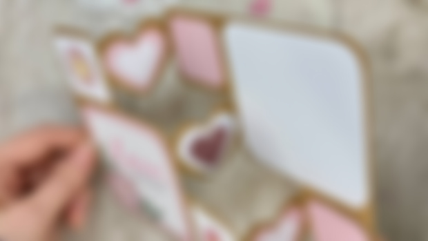 Triple Heart Step Card SVG