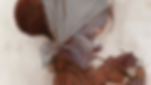 Wip of the day - A female dwarf smoking pipe