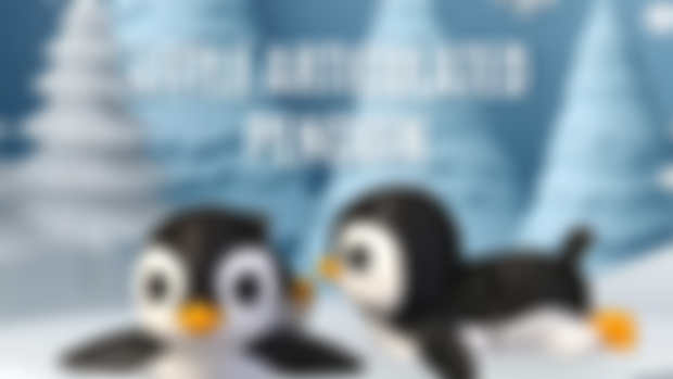 #113 Little articulated Penguin - Mini / Keychain / Support Free