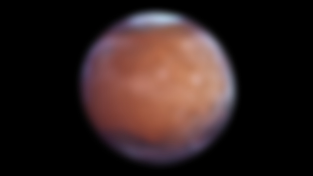 reprocessed Mars to reveal clouds sitting over Mar's Volcanoes