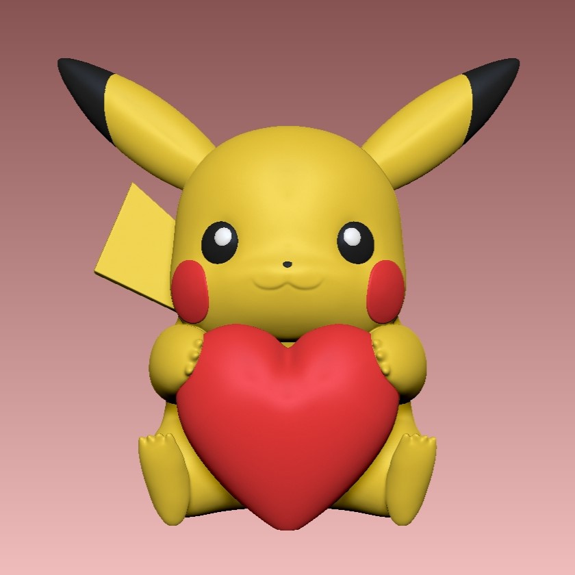 Pikachu Valentine - Multicolor 3D Printing
