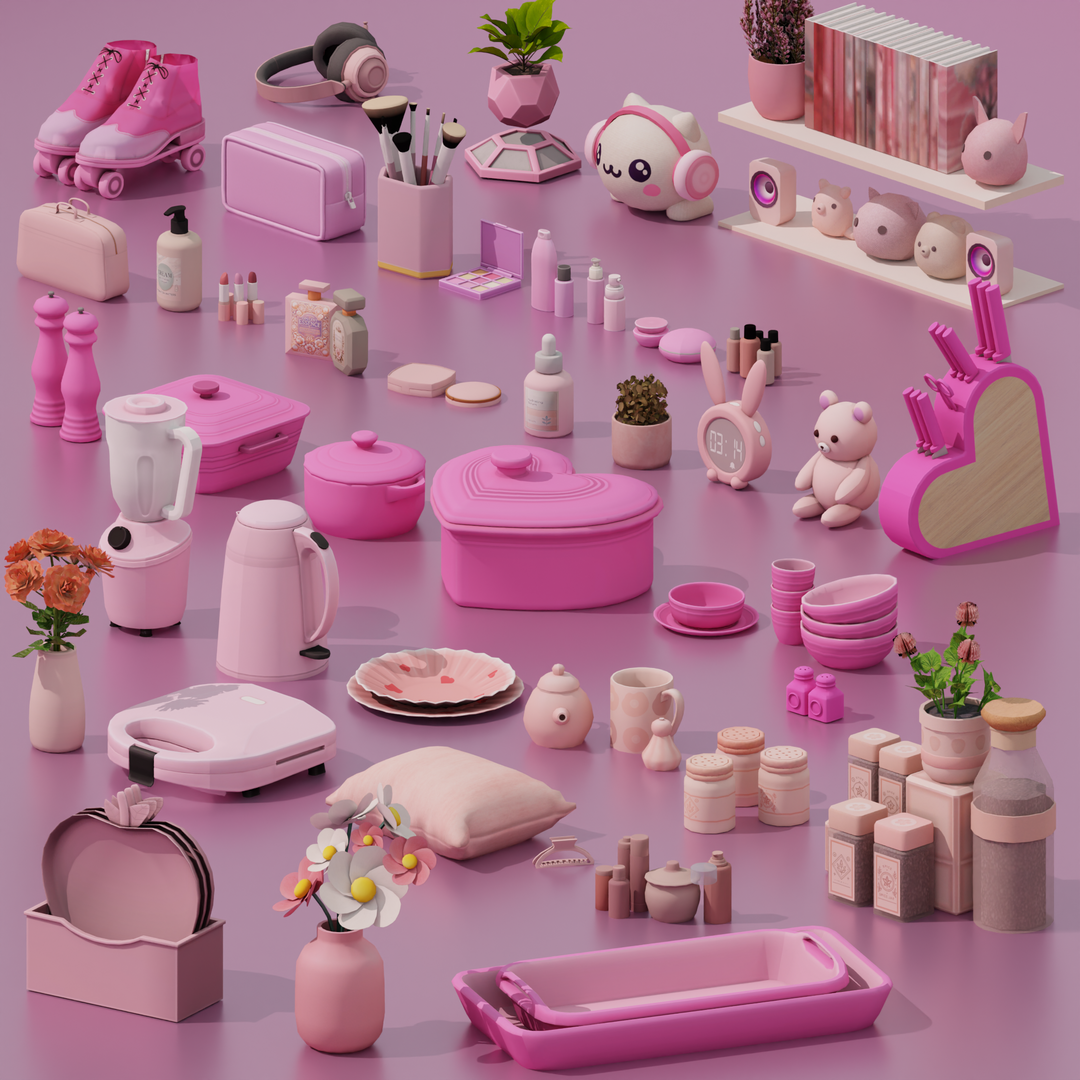 Pink Power Clutter Set