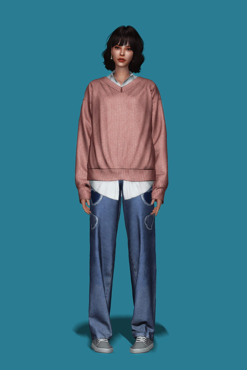 V-Neck Sweater w Shirt AF | Patreon