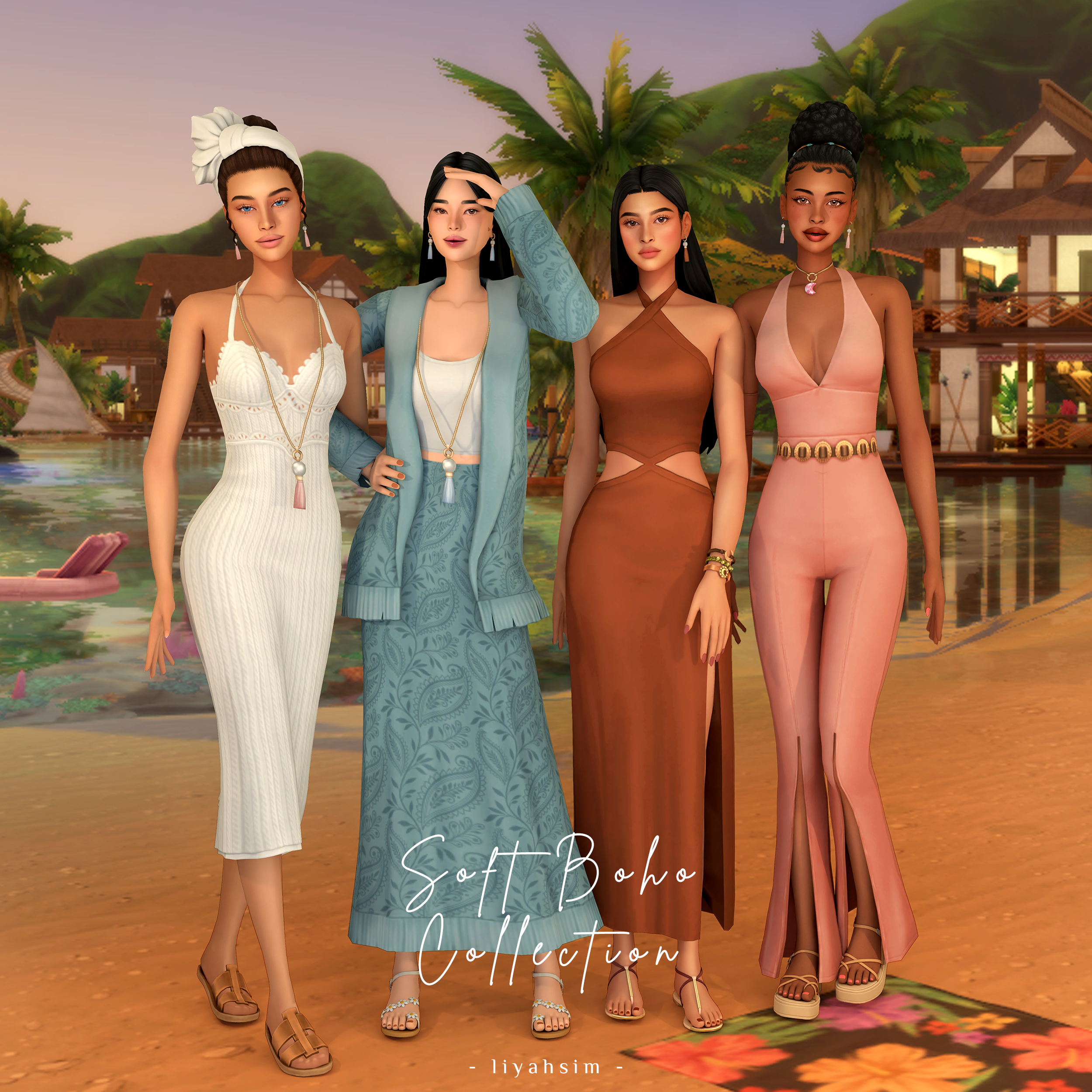 boho dress code sims 4 Soft Collection ☮️ REVEAL Size:ONE FREE SIZE:  FITS MOST S-L