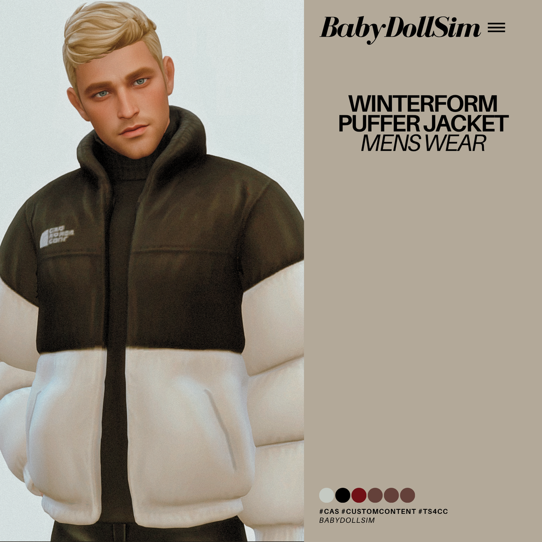 XXXBABYDOLL Winterform Puffer Jacket Sims 4 CC official preview