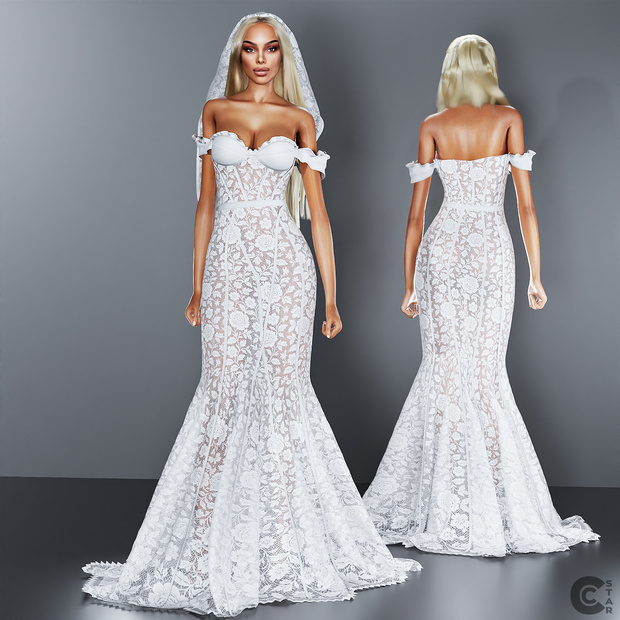 mermaid wedding dress with long sleeves Spaghetti Straps Mermaid White Lace Wedding Dress With Long Sleeve EWR –  SELINADRESS