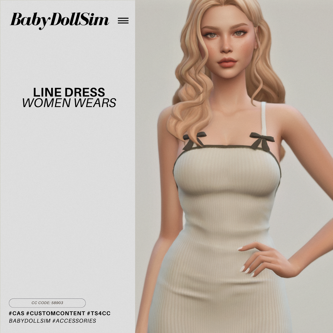 XXXBABYDOLL Womenswear Line Dress Sims 4 CC official preview