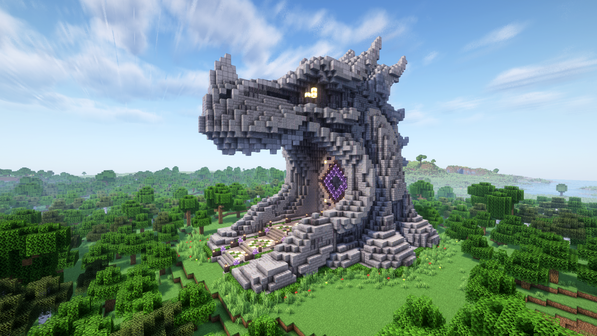 パワーストーン Minecraft Dinosaur Nether Portal Statue V02, For God Level Members
