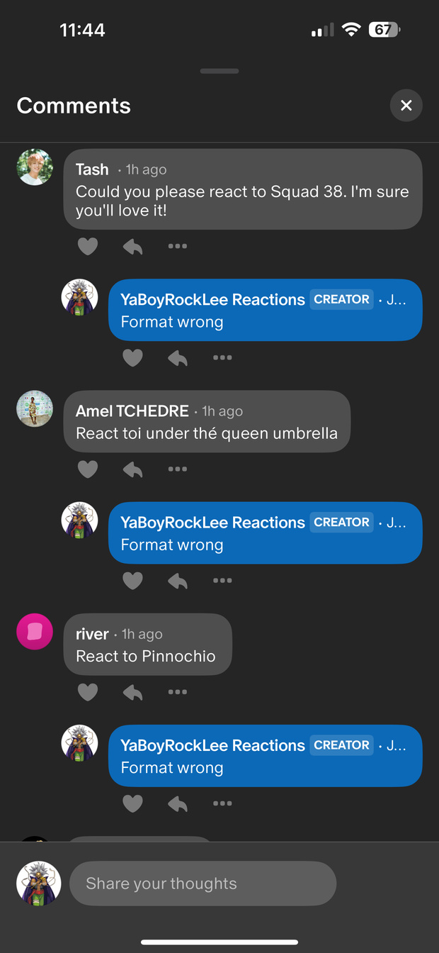 Suggestion format 