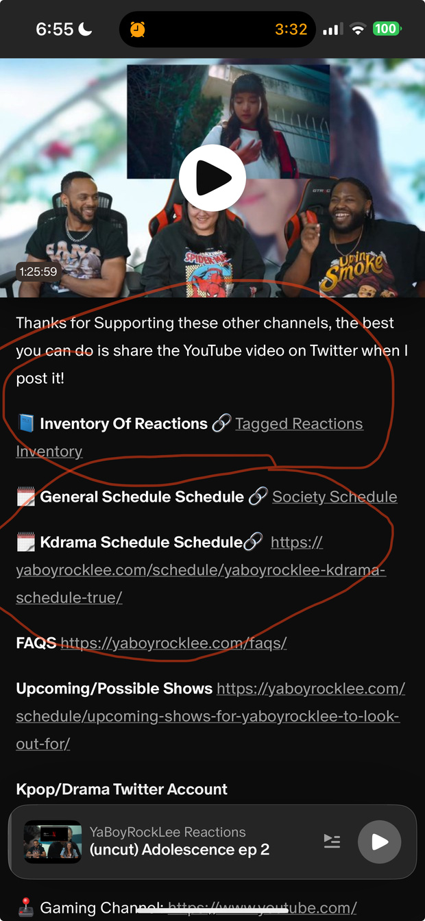 Schedule where to find