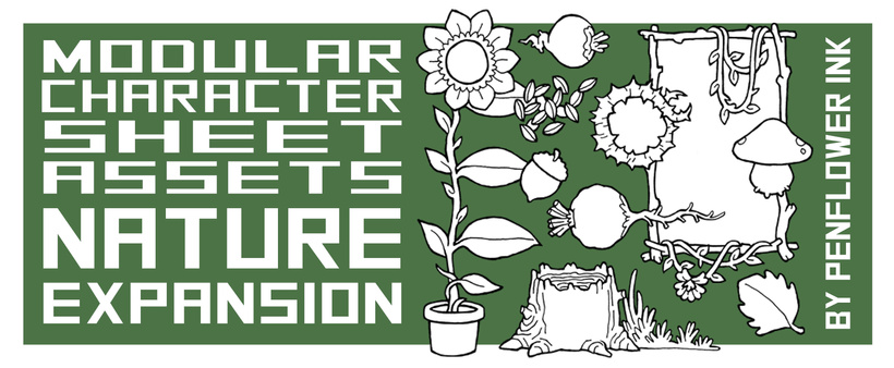 Modular Character Sheet Assets Nature Expansion Banner.