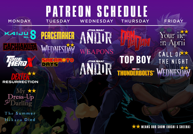 UPDATE!!! This Weeks Schedule