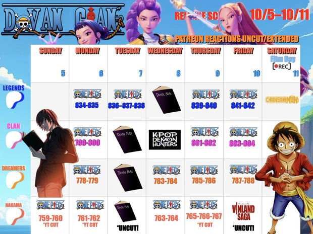 NAKAMAS here is the rest of this weeks calendar drop! Love you all H & J