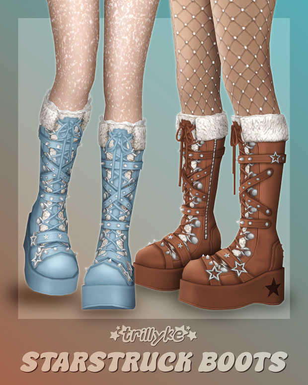 Starstruck Boots custom content (CC) for Sims 4 by trillyke
