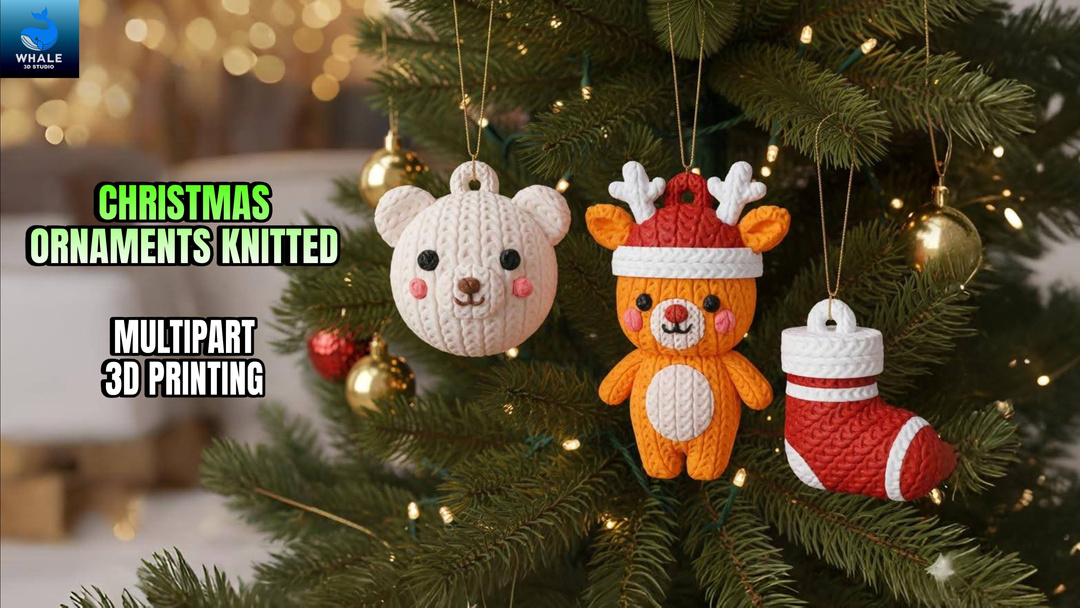 Christmas Ornaments Knitted - Multipart