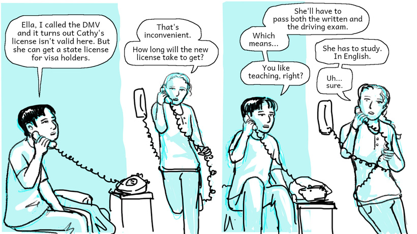 Ella and Maurice make plans to help Cathy get a noncitizens license