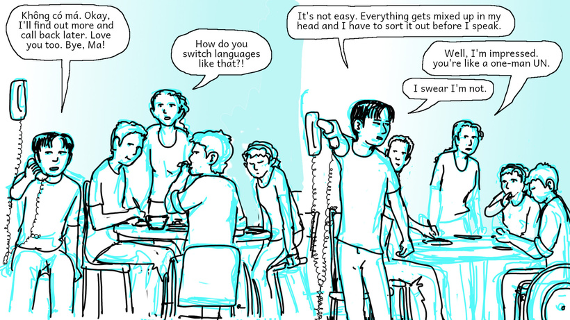 Ella is impressed at Maurices rapid language switching