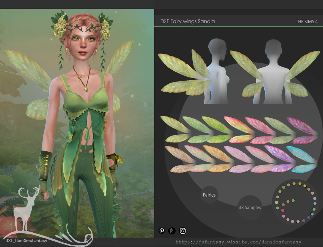 The sims 4. Fairy wings Sandia | Dansimsfantasy on Patreon