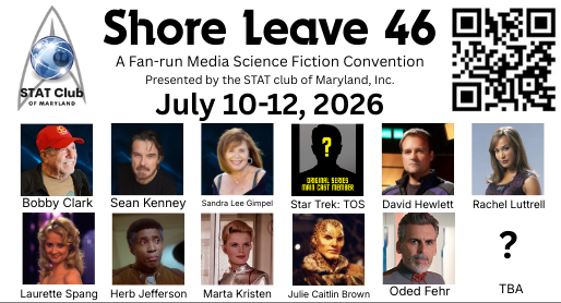 This is an image from the shore Leave web site showing the scheduled celebrity guests for 2026.