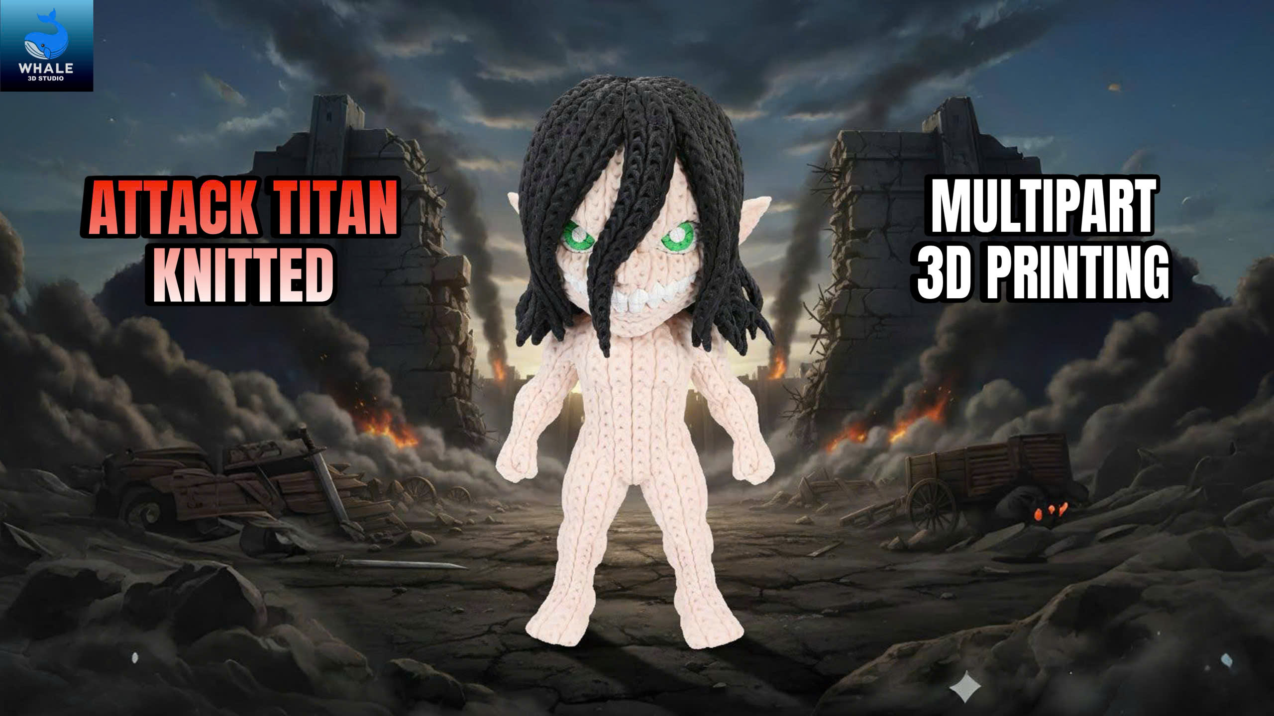 Attack Titan | Eren Titan - Knitted - Crochet - Multipart