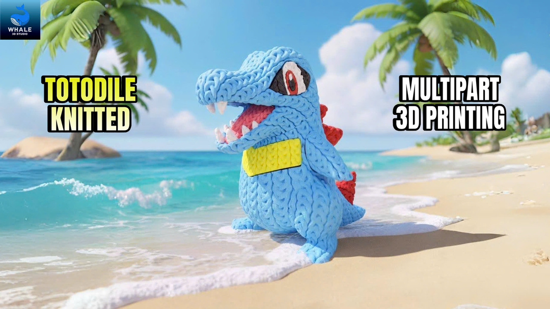 Pokemon Totodile - Knitted - Crochet - Multipart