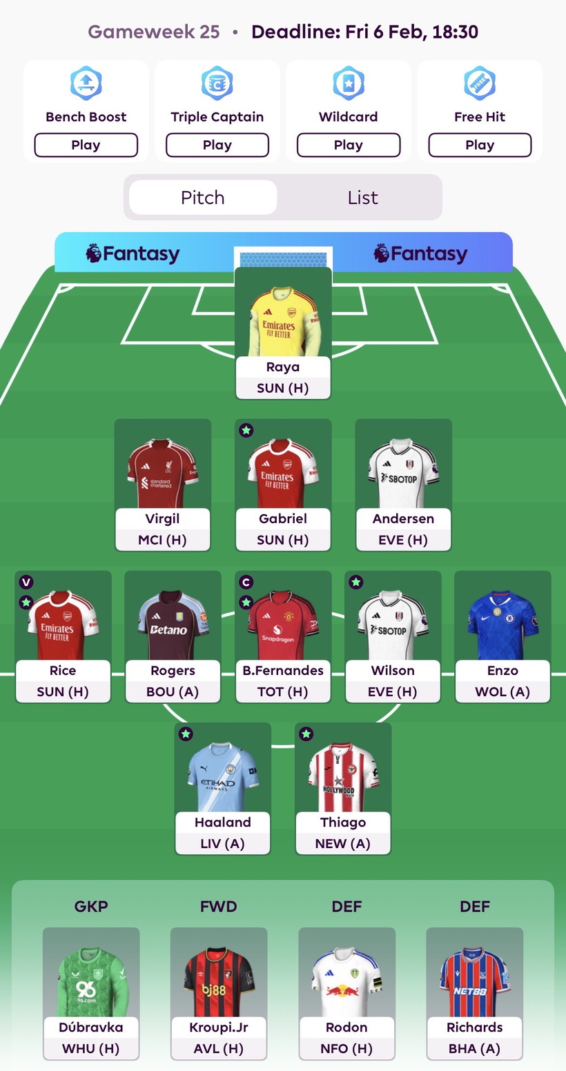 FPL GW25 Teams